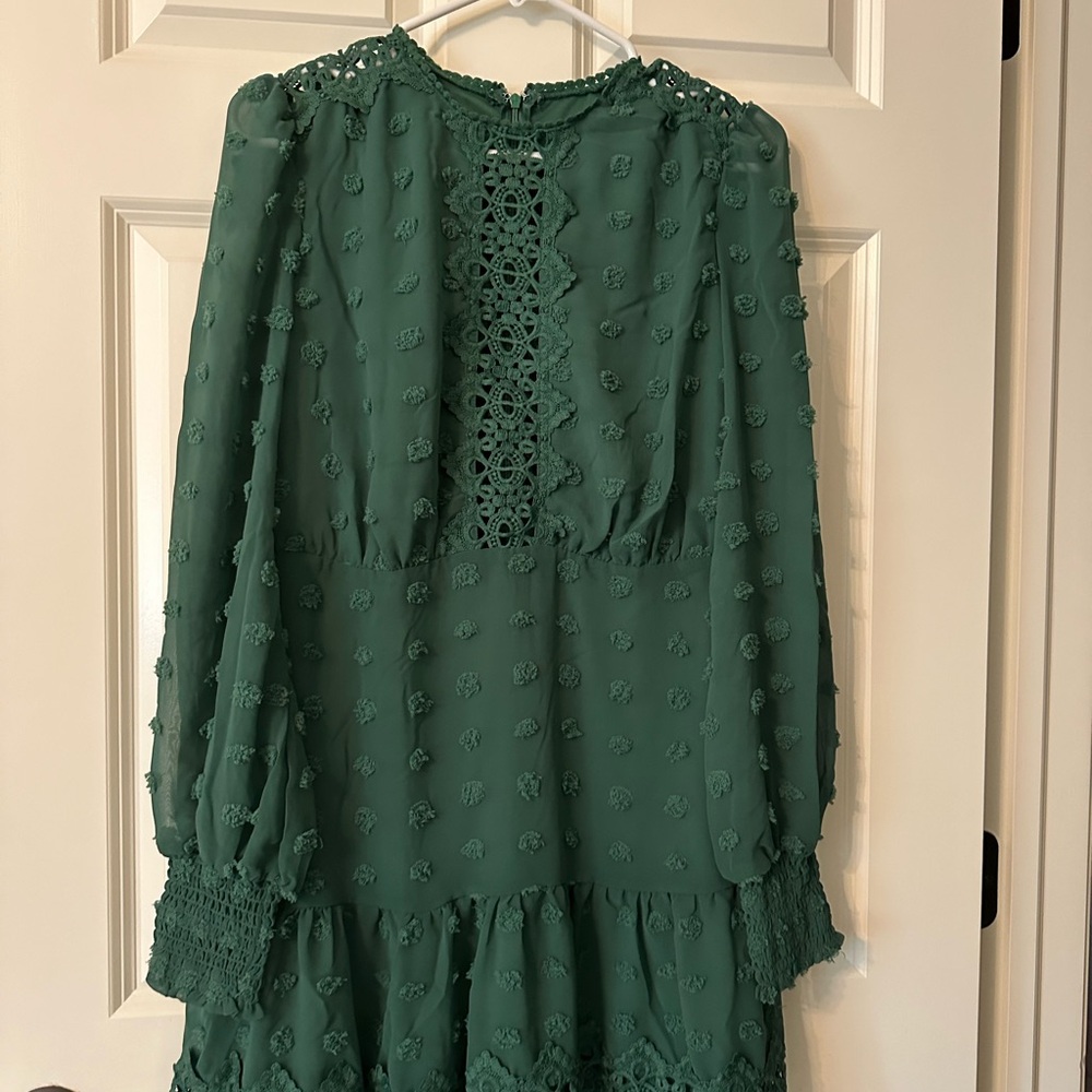 Elegant Green Textured Dress
